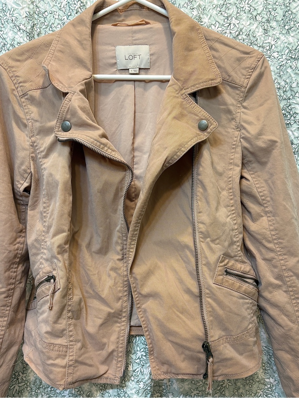 LOFT Women's Dusty Blush Moto Jacket